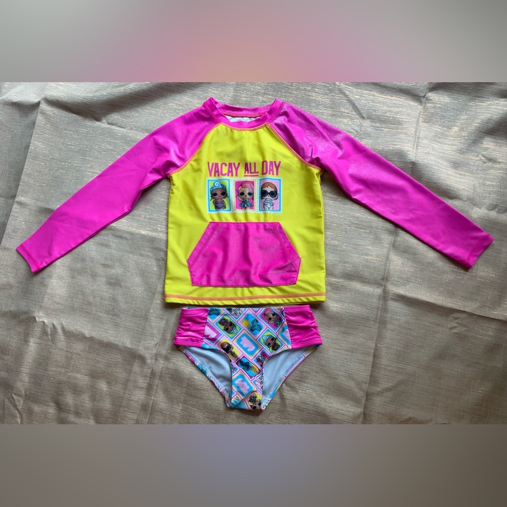 LOL surprise girls two piece bathing suit size 6x